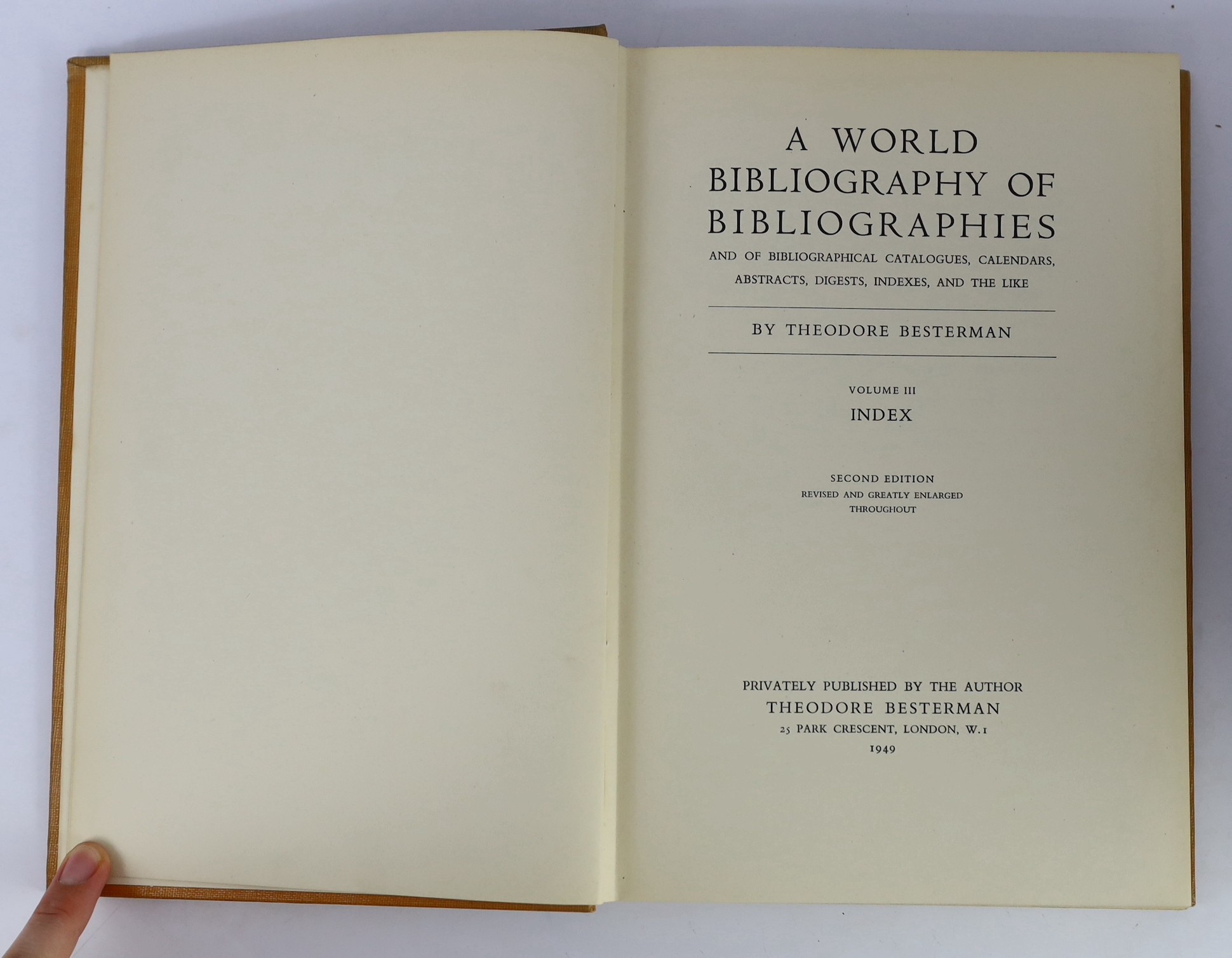 Books on books: Praz,Mario: Studies in Seventeenth-Century Imagery(including a, bibliography of Emblem Books), Roma: Edizioni di Storia e Letteratura; 1964, 4to, 2nd edition, 1 vol., 607pp+{2}